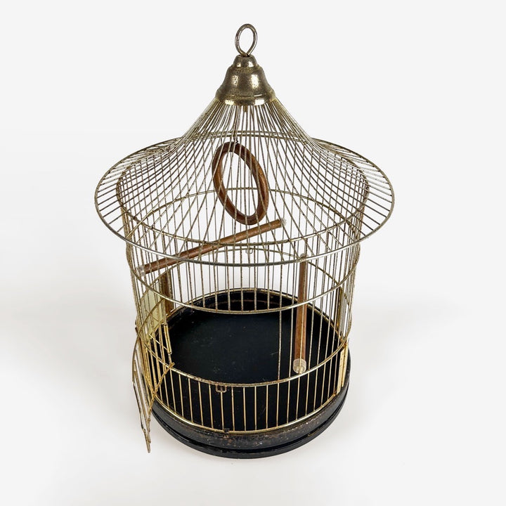 Cage à oiseau dorée à l'or fin A.Fay & Co 1950