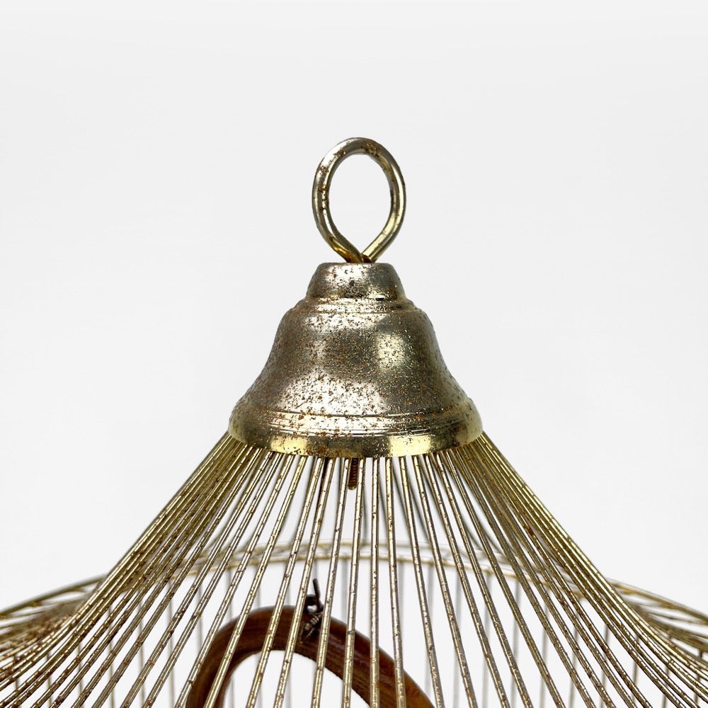 Cage à oiseau dorée à l'or fin A.Fay & Co 1950