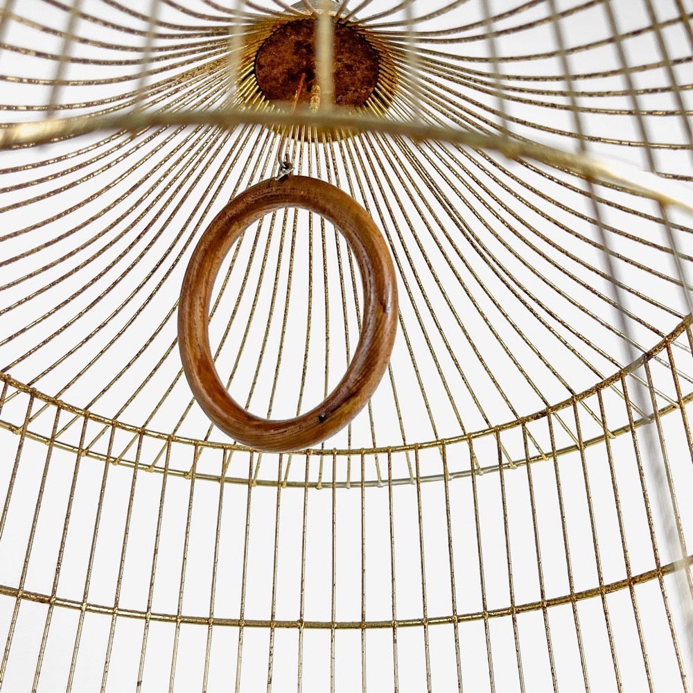 Cage à oiseau dorée à l'or fin A.Fay & Co 1950