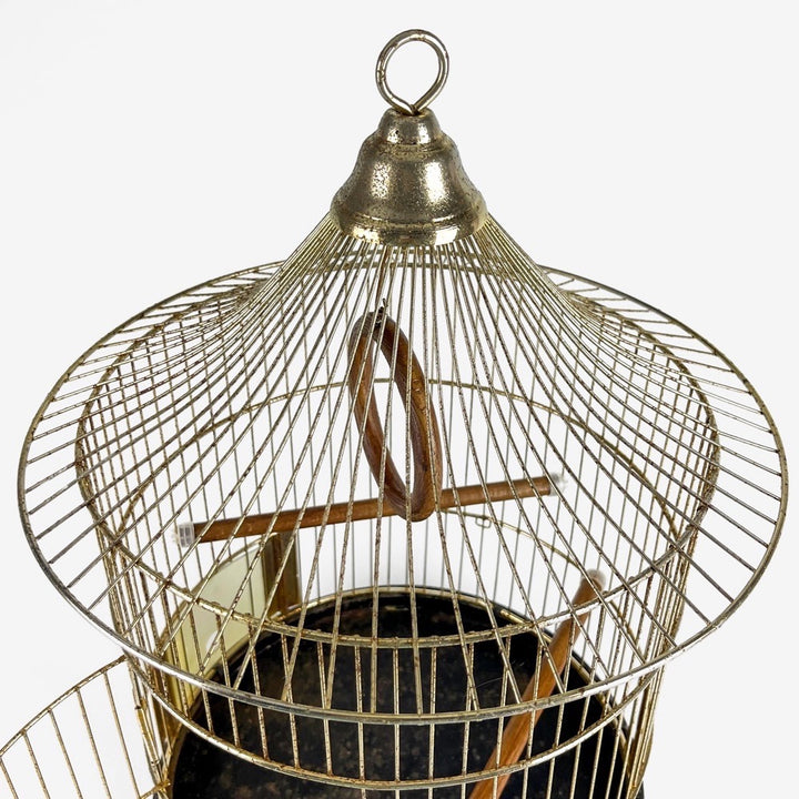 Cage à oiseau dorée à l'or fin A.Fay & Co 1950