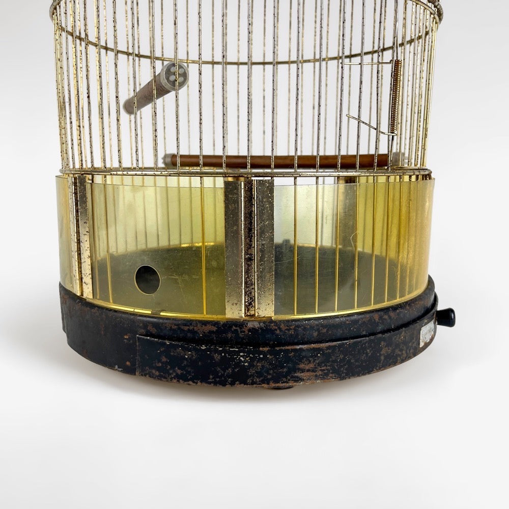 Cage à oiseau dorée à l'or fin A.Fay & Co 1950