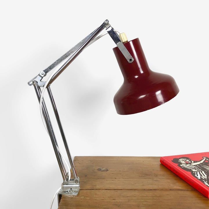 Lampe d'architecte vintage en métal chromé