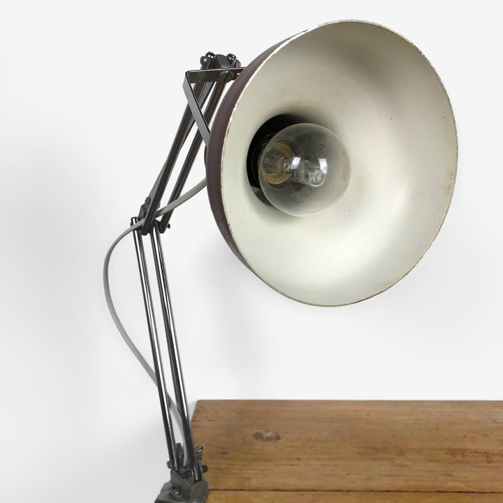 Lampe d'architecte vintage en métal chromé