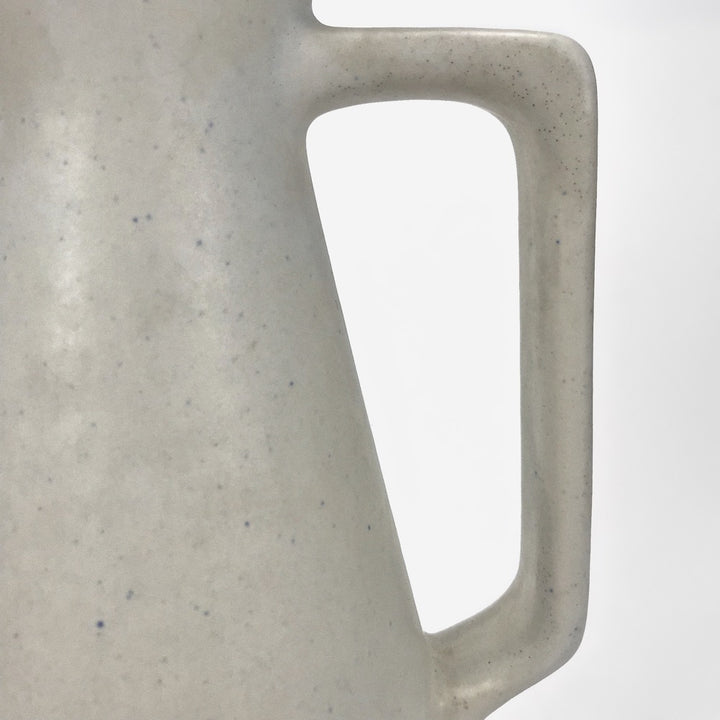 Vase à anse blanc mat fifties à motifs abstraits