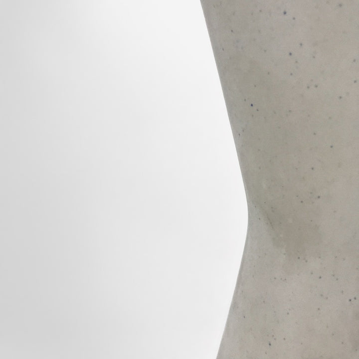 Vase à anse blanc mat fifties à motifs abstraits