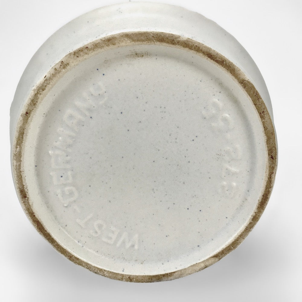 Vase à anse blanc mat fifties à motifs abstraits