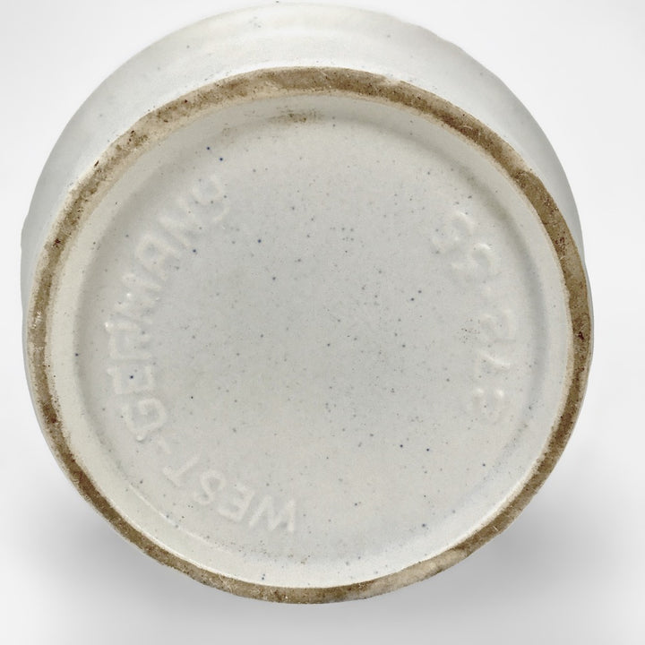 Vase à anse blanc mat fifties à motifs abstraits