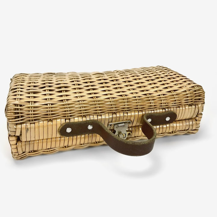 Mini valisette sac à main en osier tressé