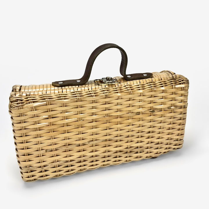 Mini valisette sac à main en osier tressé