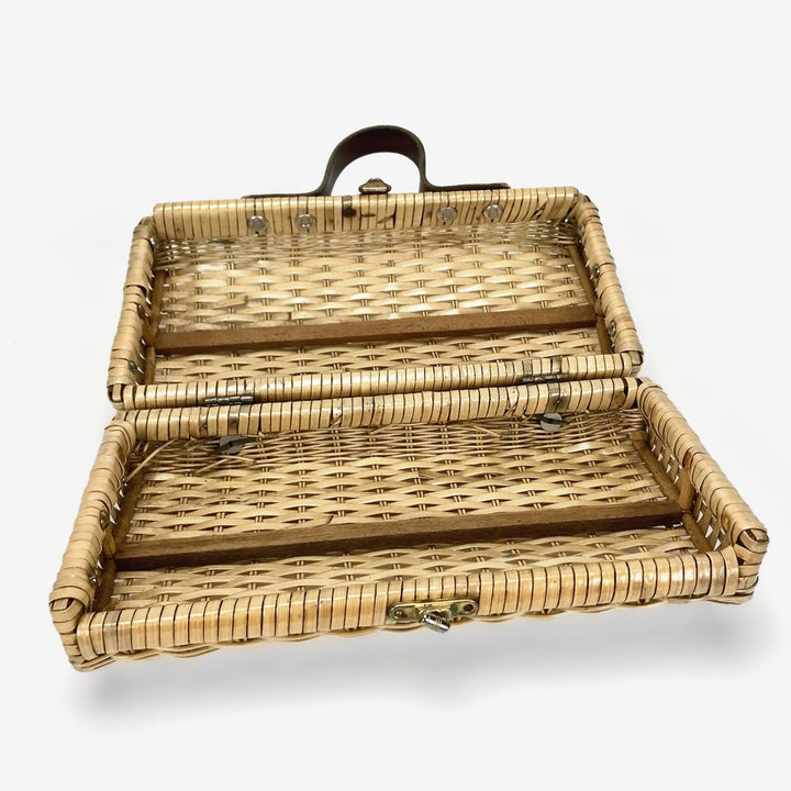 Mini valisette sac à main en osier tressé