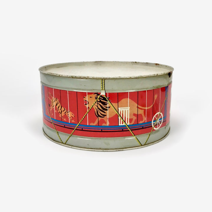 Ancien tambour en métal arts du cirque