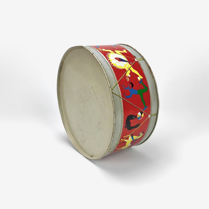 Ancien tambour en métal arts du cirque