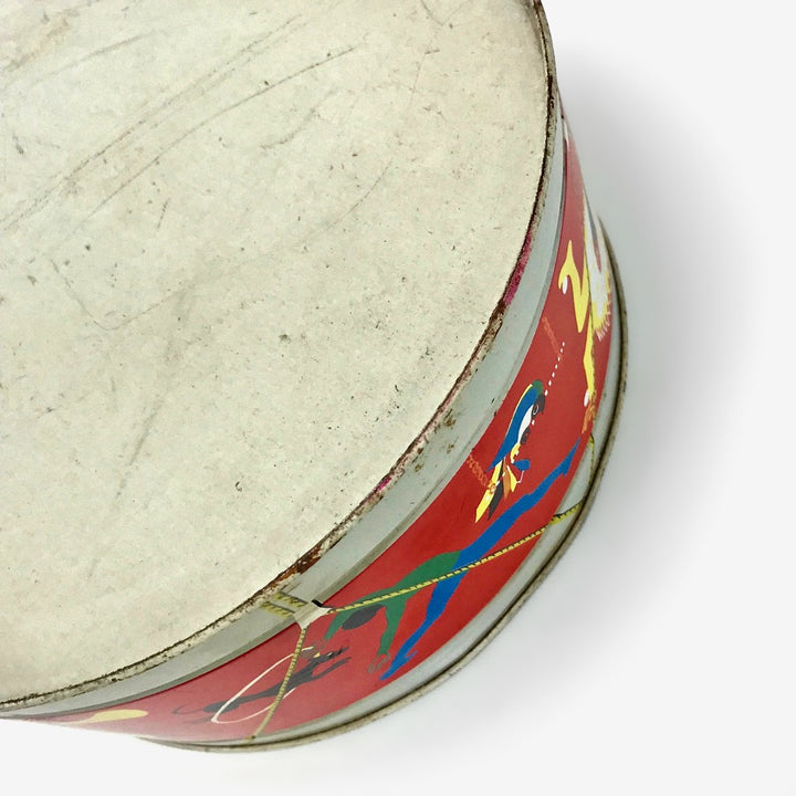 Ancien tambour en métal arts du cirque