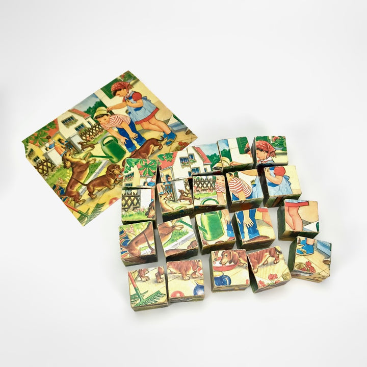 Jeu de puzzles 20 cubes fifties West-Germany