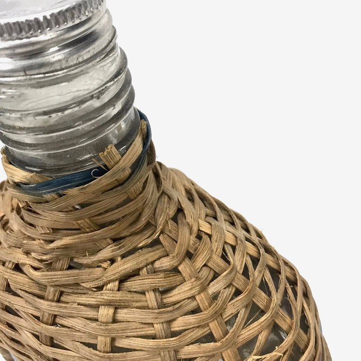 Gourde de pèlerin osier et scoubidou tressés