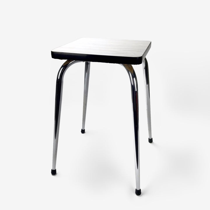 Paire de tabourets en Formica blanc