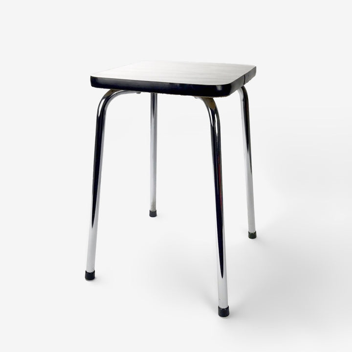 Paire de tabourets en Formica blanc