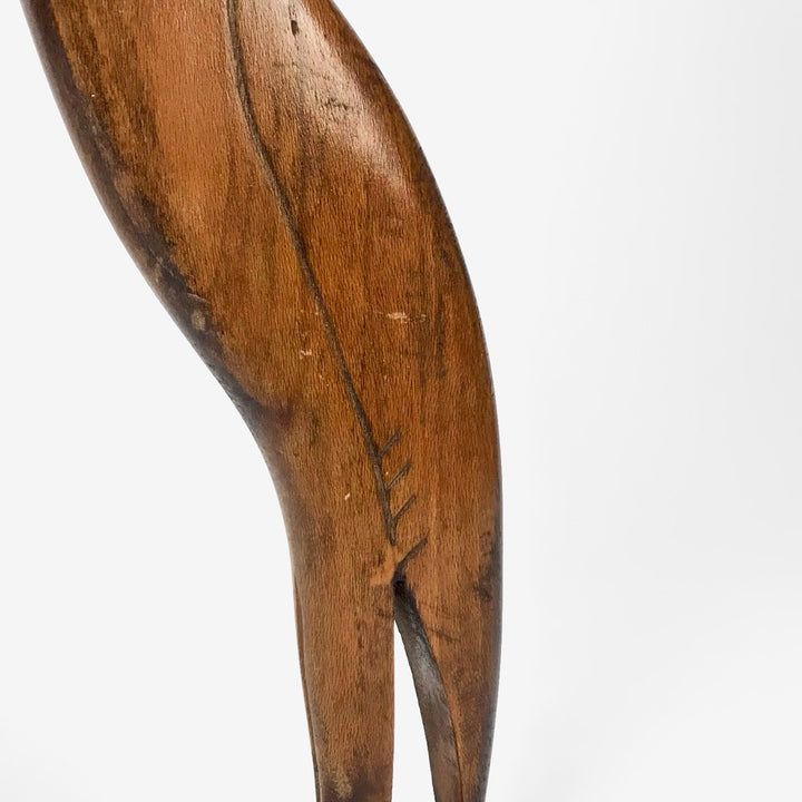 Héron stylisé en bois des années 50