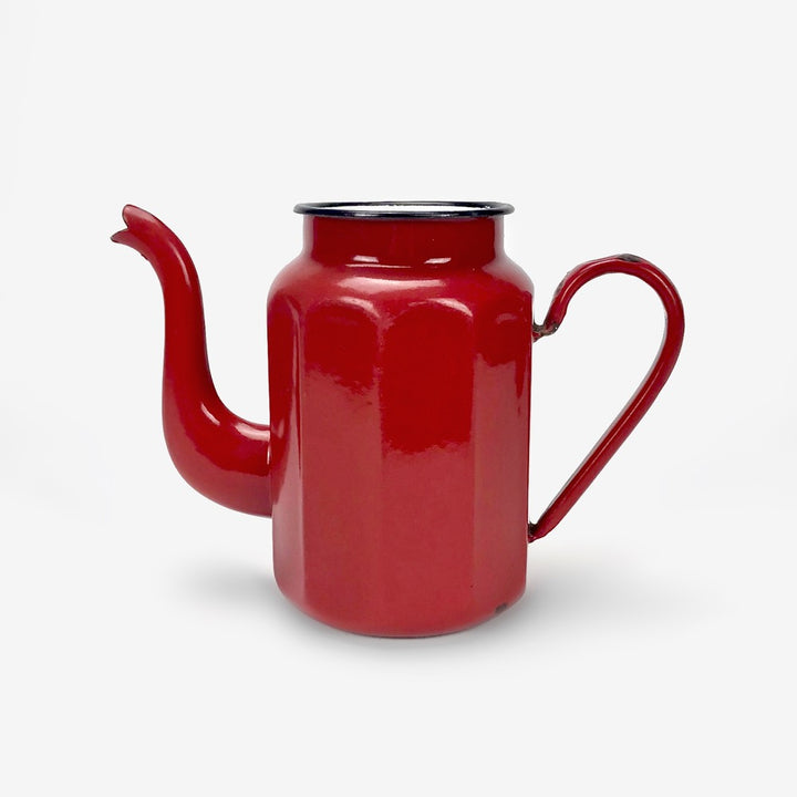 Cafetière émaillée rouge rétro