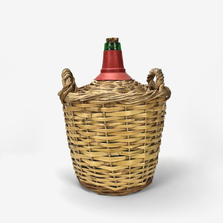 Dame-Jeanne Viresa verre et osier tressé