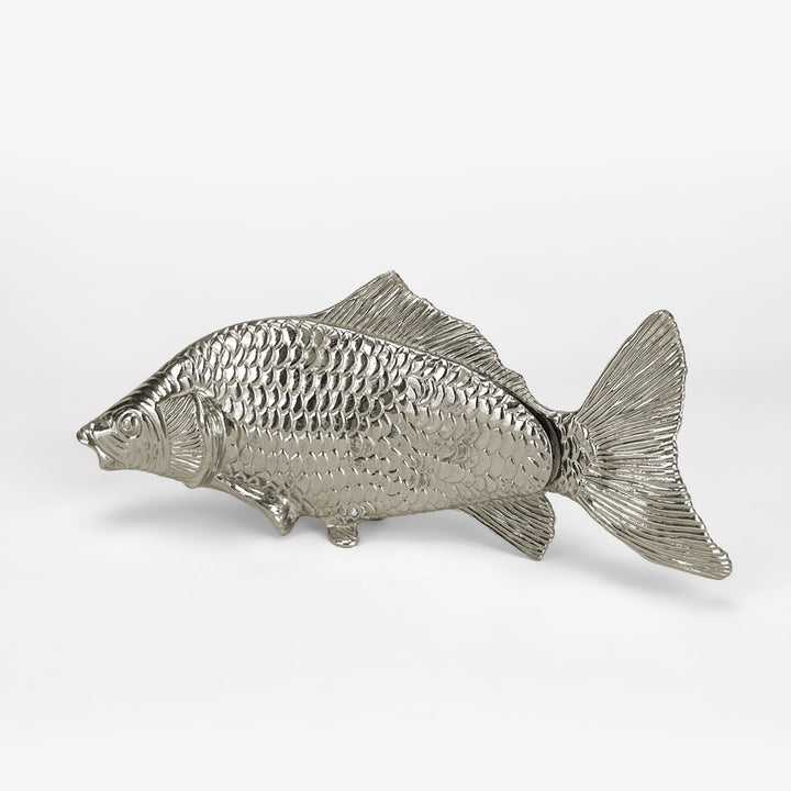 Porte-serviettes poisson en métal argenté