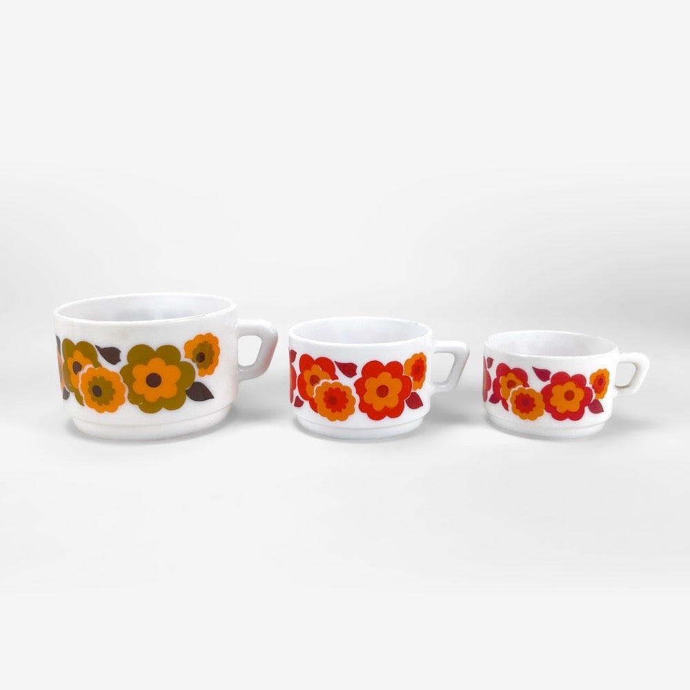 Lot de pièces à café Arcopal modèle Lotus années 70