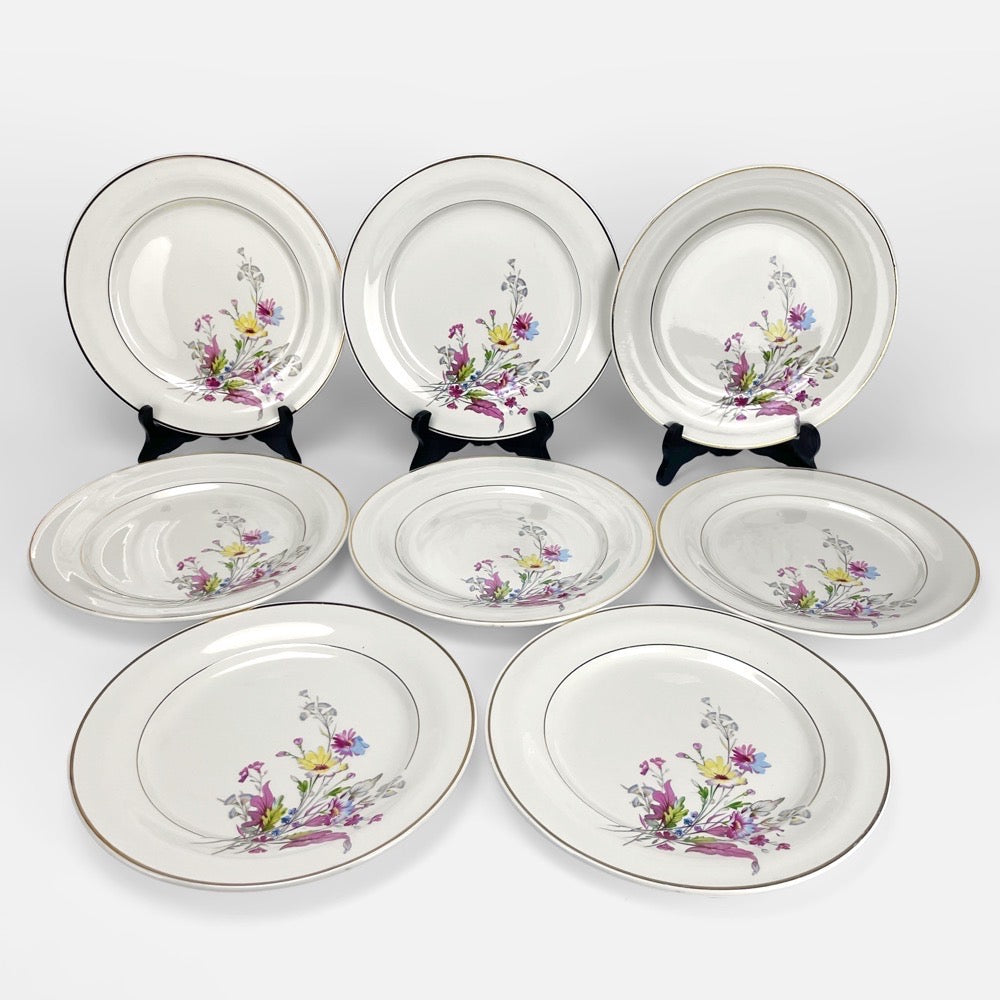 8 assiettes plates Céranord Saint Amand modèle Fanny