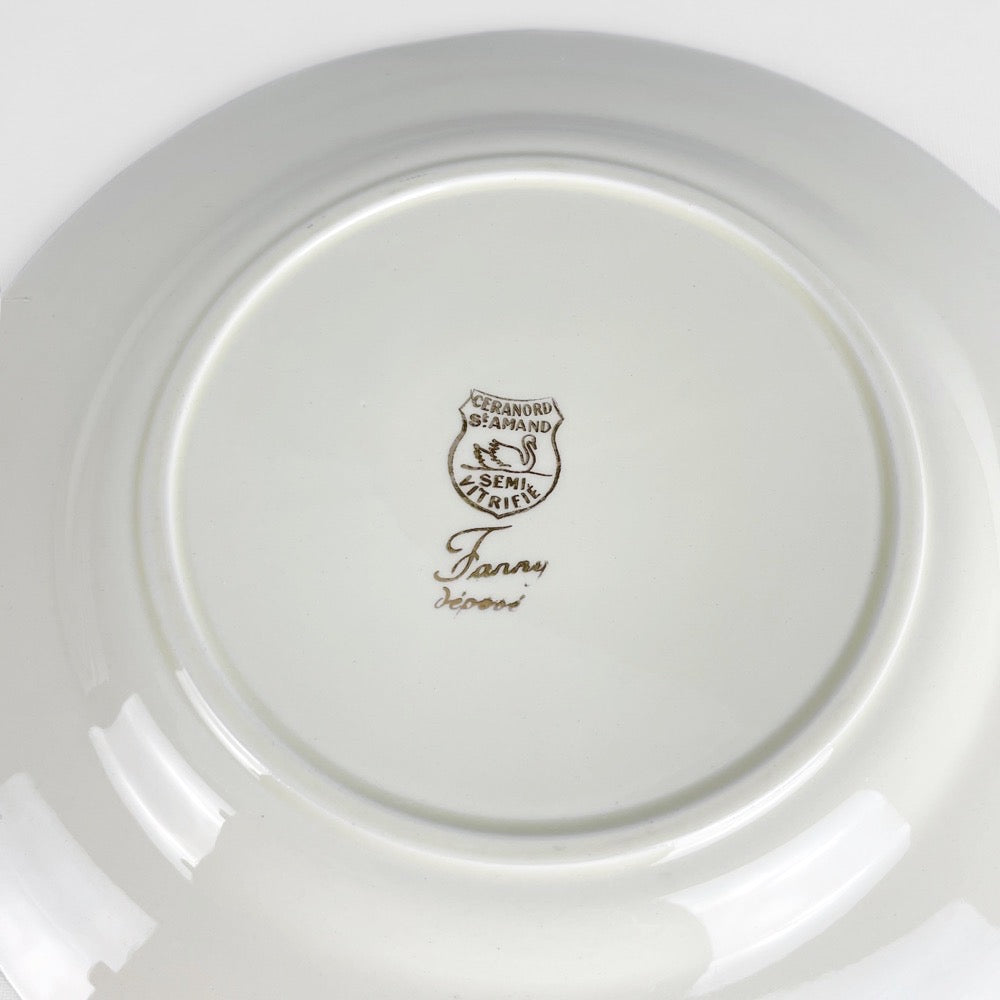 8 assiettes plates Céranord Saint Amand modèle Fanny