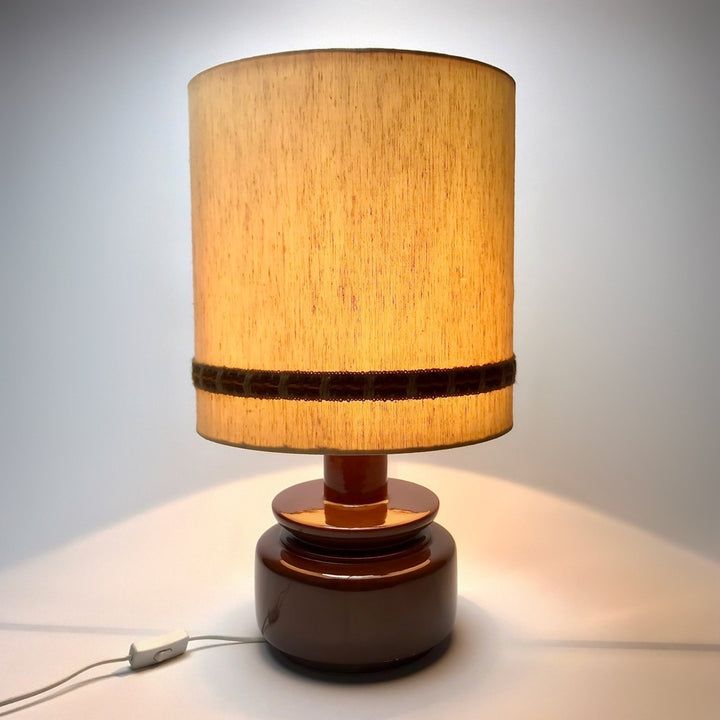Lampe à poser céramique et tissu seventies