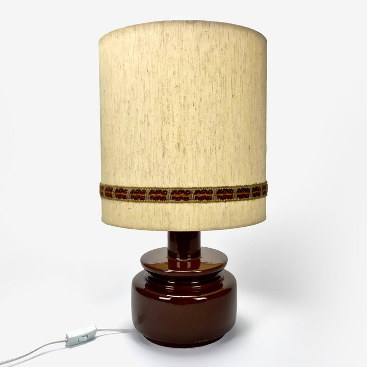 Lampe à poser céramique et tissu seventies