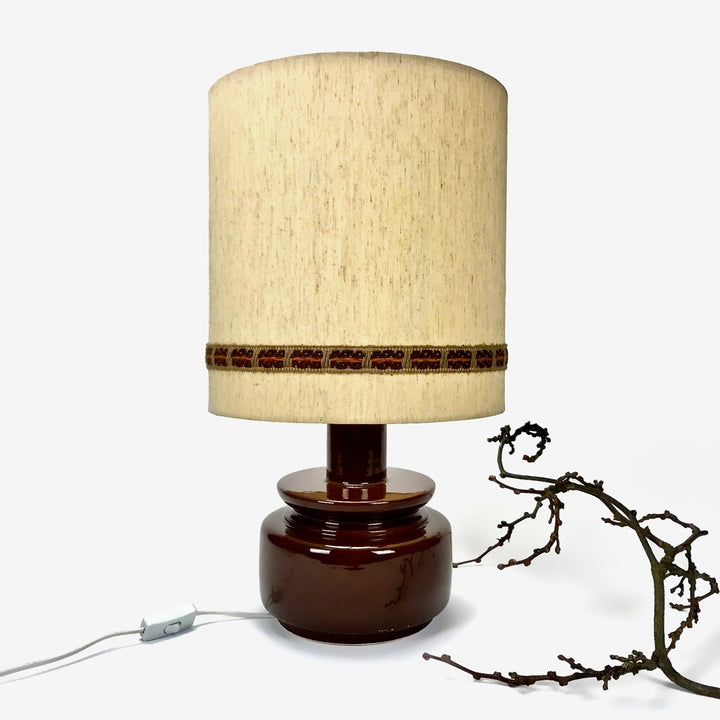 Lampe à poser céramique et tissu seventies