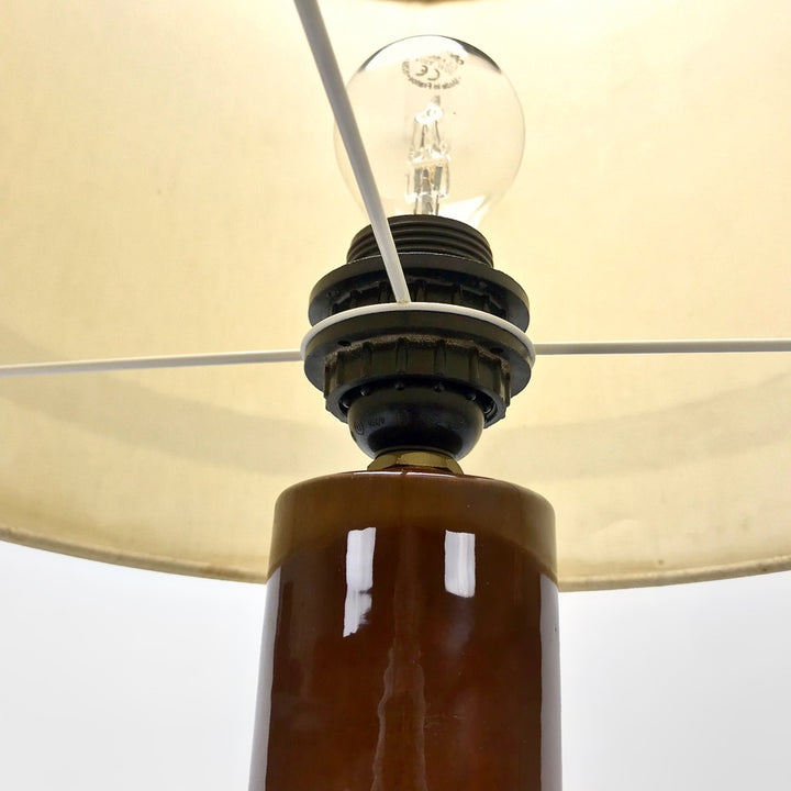 Lampe à poser céramique et tissu seventies