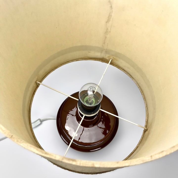 Lampe à poser céramique et tissu seventies