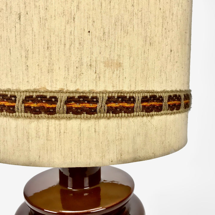 Lampe à poser céramique et tissu seventies