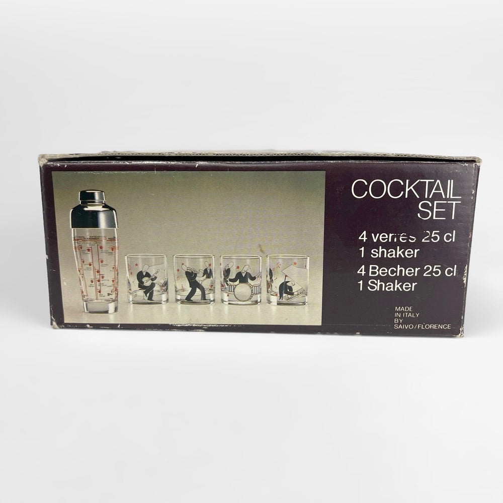 Set à cocktail thème Jazz Saivo Italie 1970