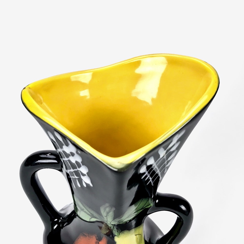Vase Flora noir et jaune