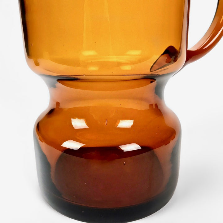 Service à orangeade en verre soufflé couleur ambrée