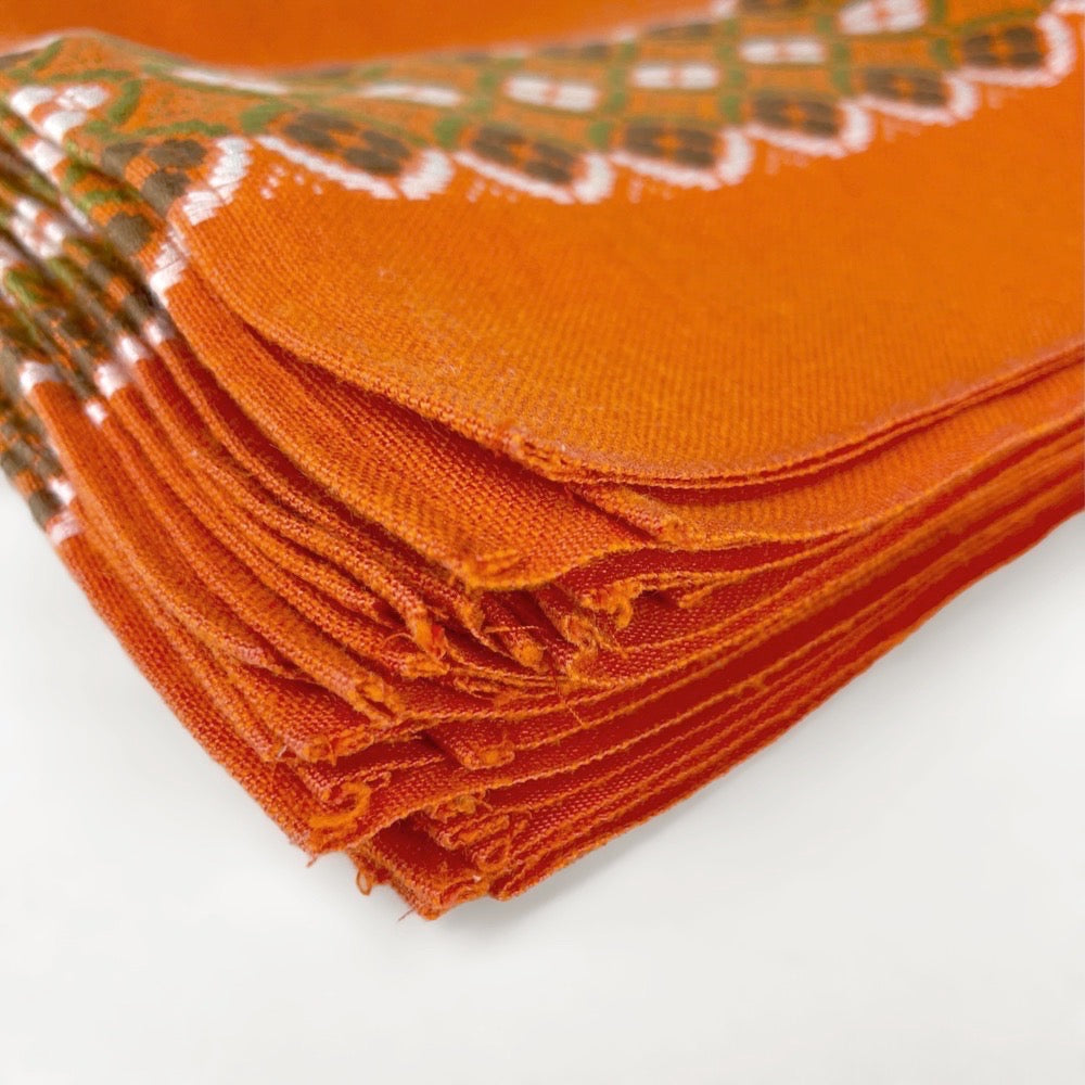 Serviettes de table tissu orange 70's