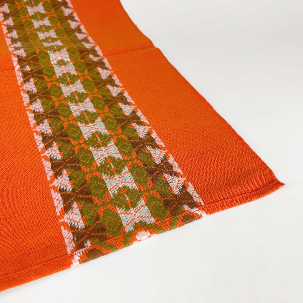 Serviettes de table tissu orange 70's