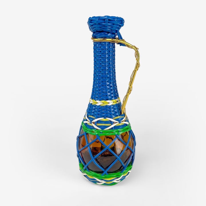 Collection bouteilles verre et scoubidou années 50
