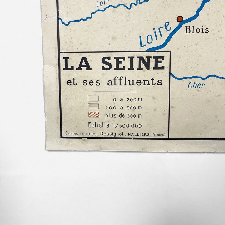 Carte Rossignol la Seine et ses affluents et la Loire et ses affluents