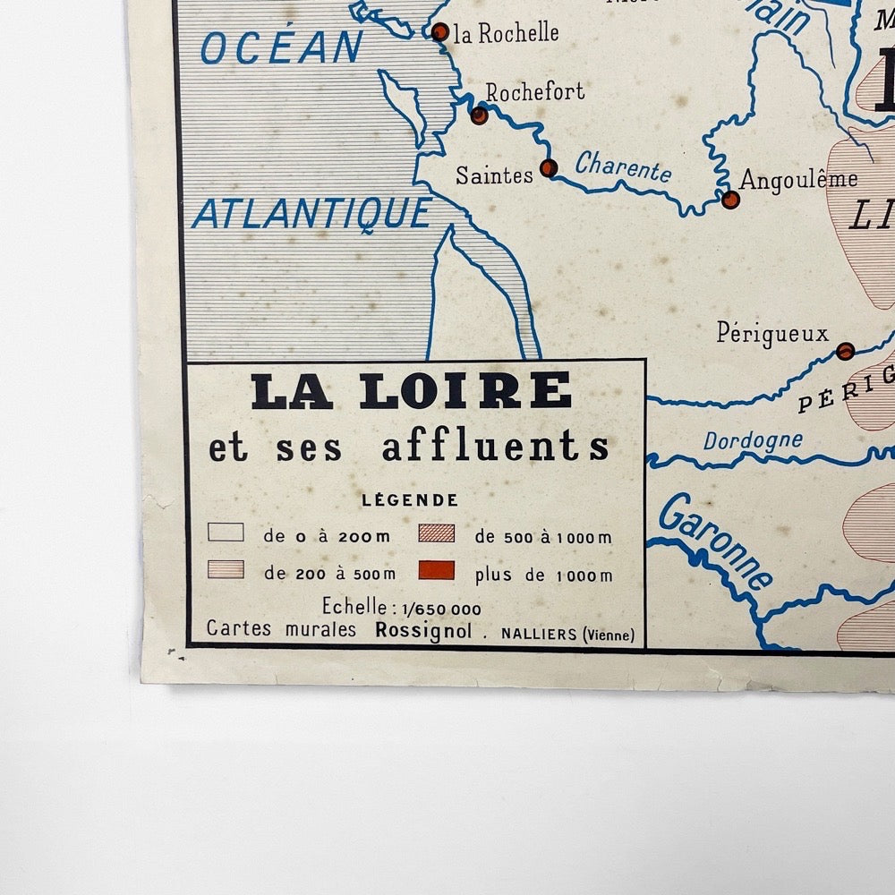 Carte Rossignol la Seine et ses affluents et la Loire et ses affluents