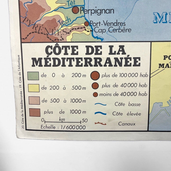Carte Rossignol Côte de la Méditerranée et Côte Atlantique