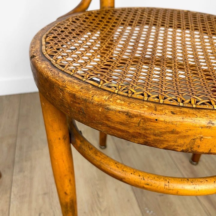 Paire de chaises bistrot cannées Mundus Ungvar Ungarn 1900