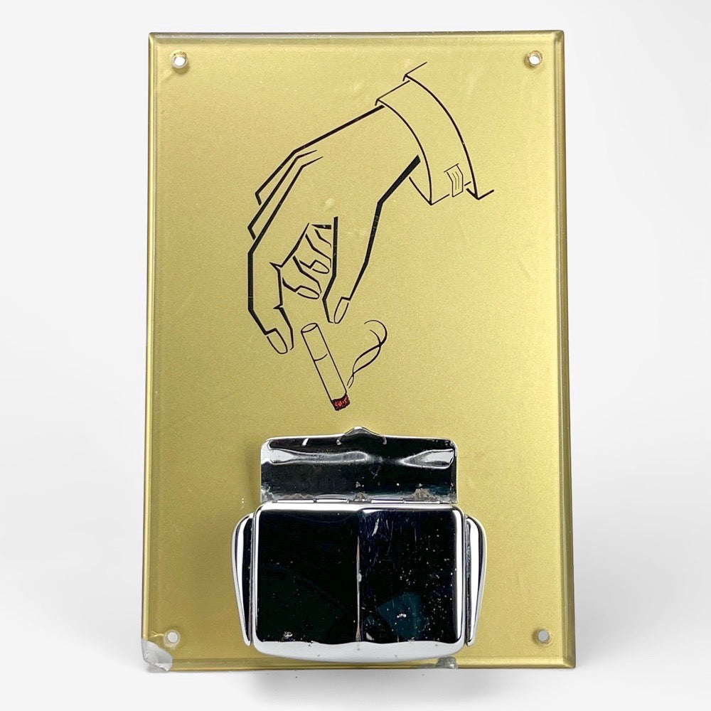 Cendrier mural sur plaque Plexiglass années 50