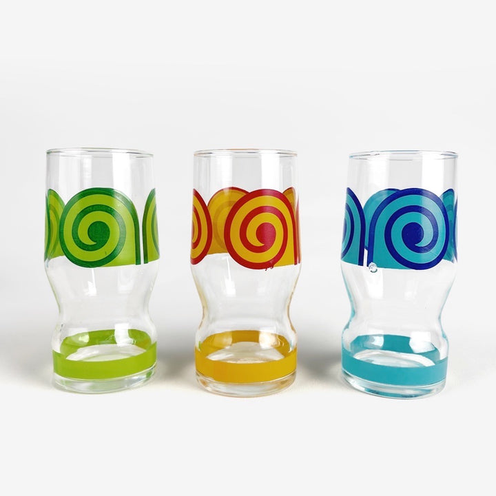 Porte-verres doré à l'or fin années 60 et verres 70's