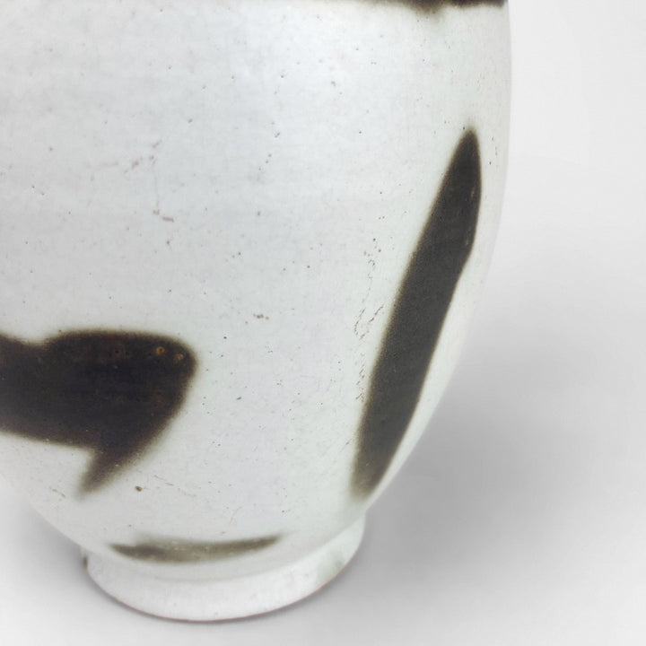 Vase grés émaillé décor calligraphique abstrait