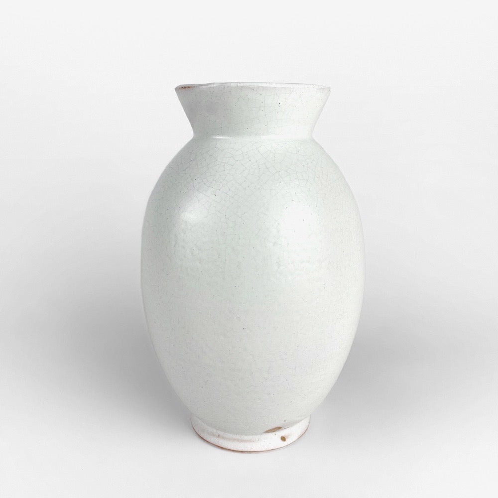 Vase grés émaillé décor calligraphique abstrait