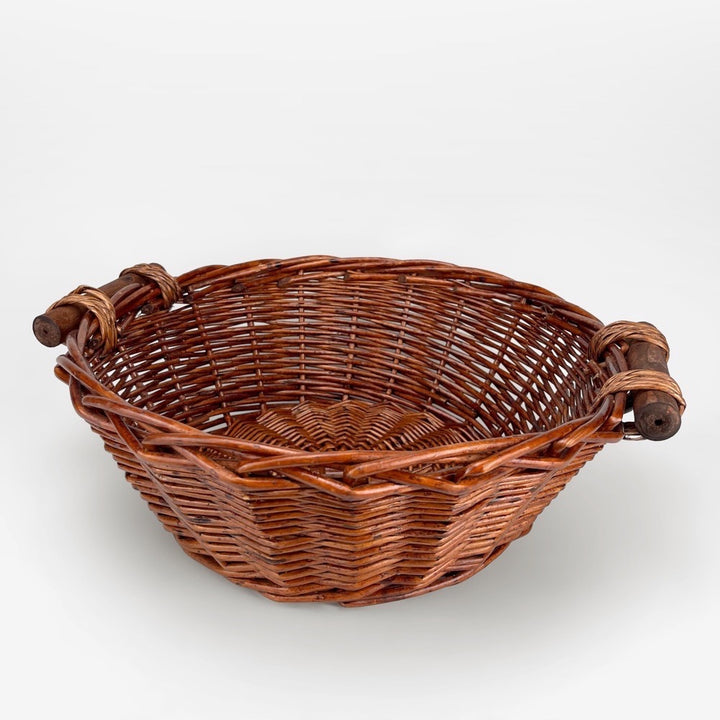 Corbeille ronde en osier tressé