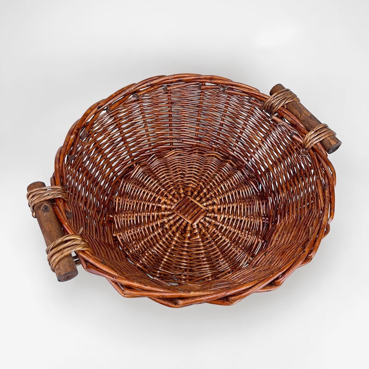 Corbeille ronde en osier tressé